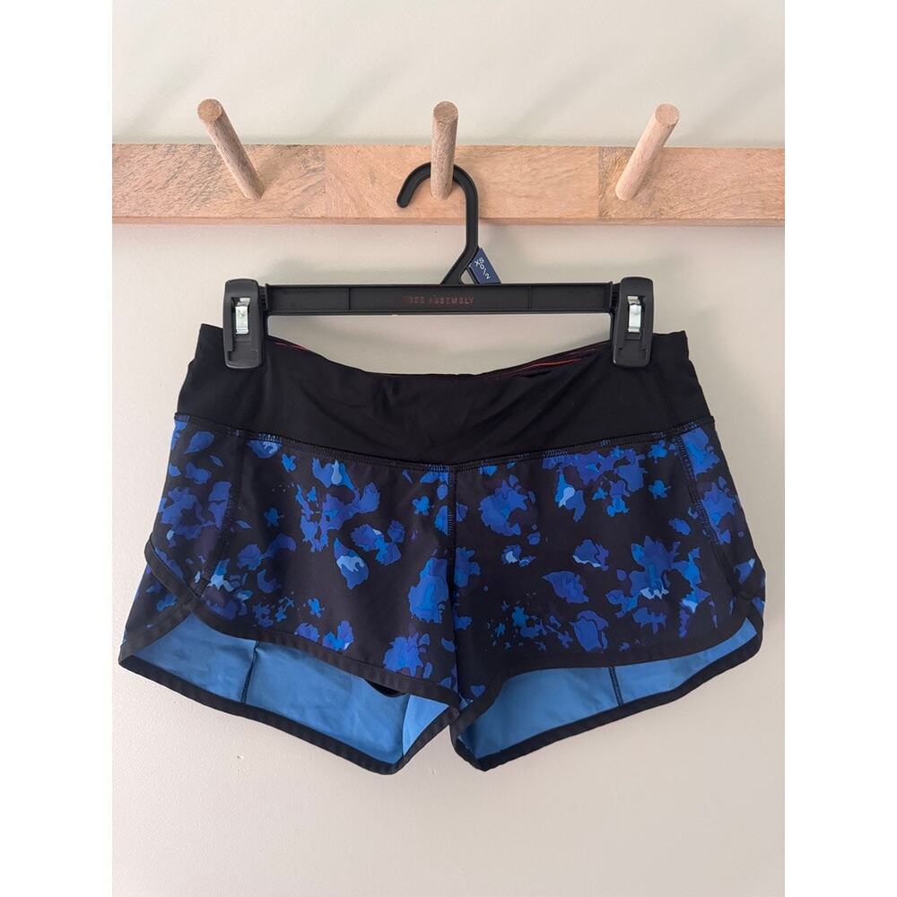 Lululemon Run Speed Short Size 4 Dandy Digie Porcelaine Black 2.5"